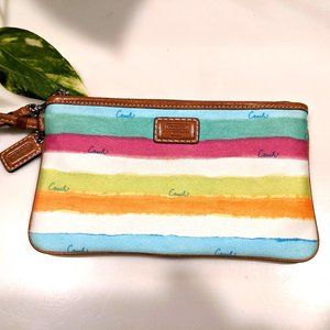 Coach 49 Hamptons Stripe Watercolor Wristlet #4119